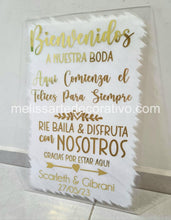 Cargar imagen en el visor de la galería, Letrero Bienvenida "Aqui comienza el felices para siempre"💖 (Base NO incluida)