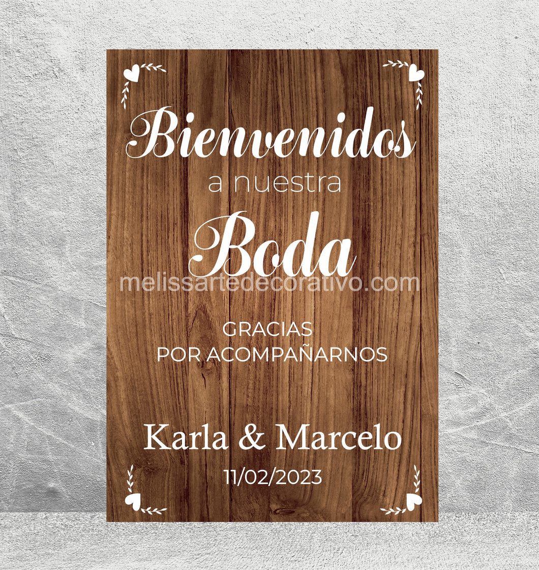 Bienvenidos a Nuestra Boda 🤩 Impreso