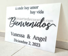 Cargar imagen en el visor de la galería, Letrero Bienvenida "Donde hay amor..."  (Base NO incluida)

