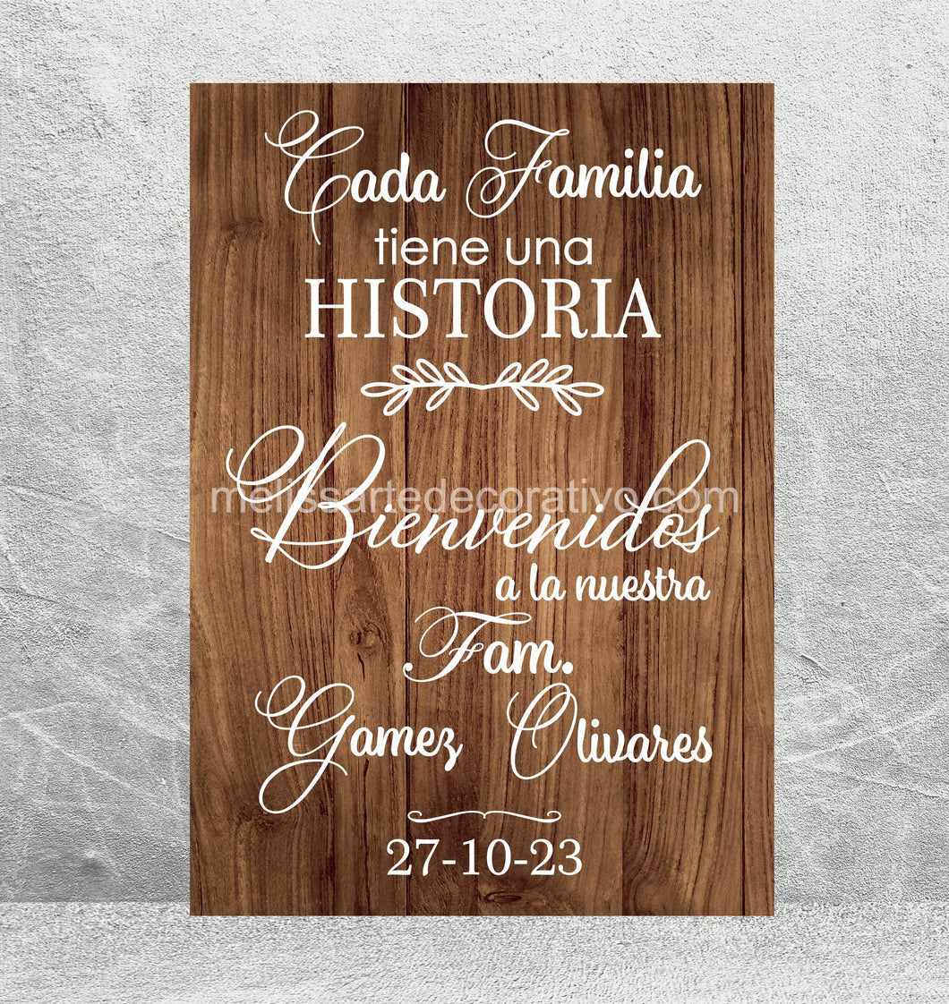 Bienvenida Cada Familia tiene una historia 🤩 Impreso