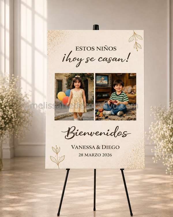 Letrero de Bienvenida con Foto en MDF
