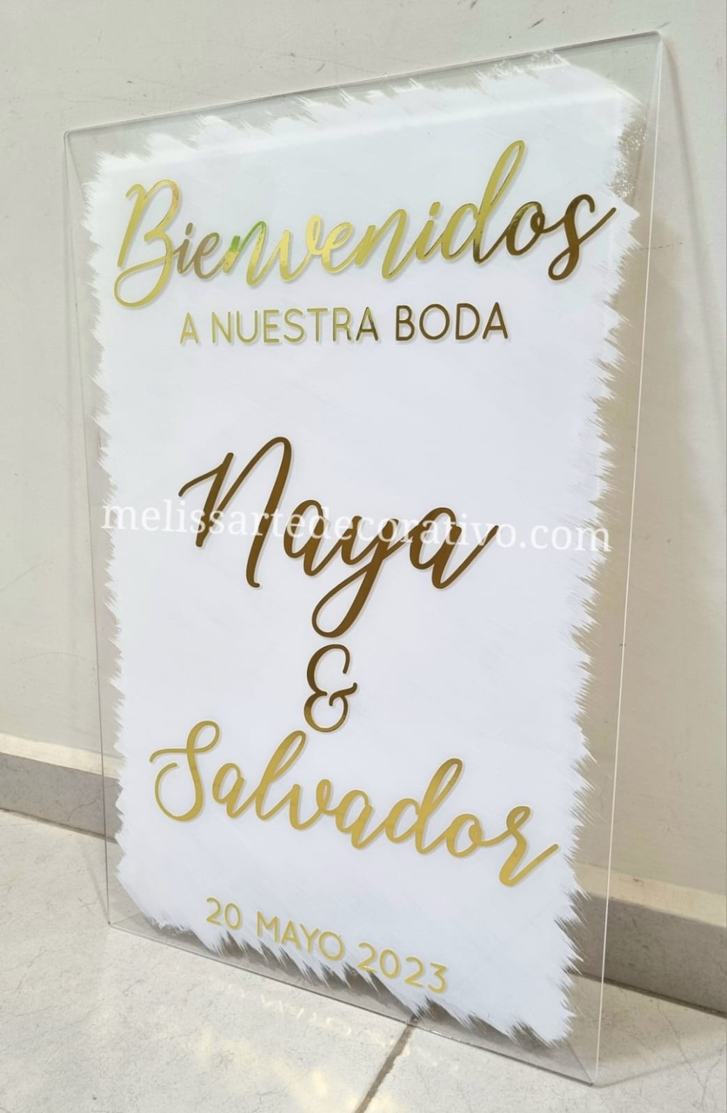 Letrero Bienvenidos a nuestra boda💖 (Base NO incluida)