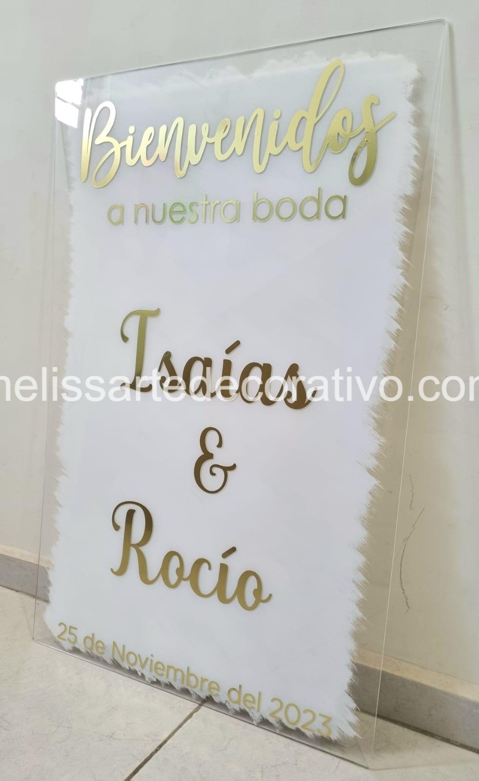 Letrero Bienvenidos a nuestra boda💖 (Base NO incluida)