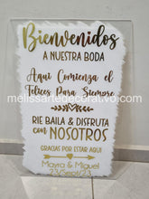 Cargar imagen en el visor de la galería, Letrero Bienvenida &quot;Aqui comienza el felices para siempre&quot;💖  (Base NO incluida)
