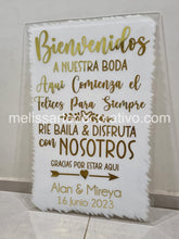 Cargar imagen en el visor de la galería, Letrero Bienvenida &quot;Aqui comienza el felices para siempre&quot;💖  (Base NO incluida)
