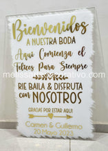 Cargar imagen en el visor de la galería, Letrero Bienvenida &quot;Aqui comienza el felices para siempre&quot;💖  (Base NO incluida)
