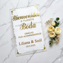 Cargar imagen en el visor de la galería, Letrero Bienvenida "Bienvenidos a nuestra boda"  (Base NO incluida)
