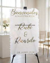Cargar imagen en el visor de la galería, Letrero Bienvenidos a nuestra boda 💖  (Base NO incluida)
