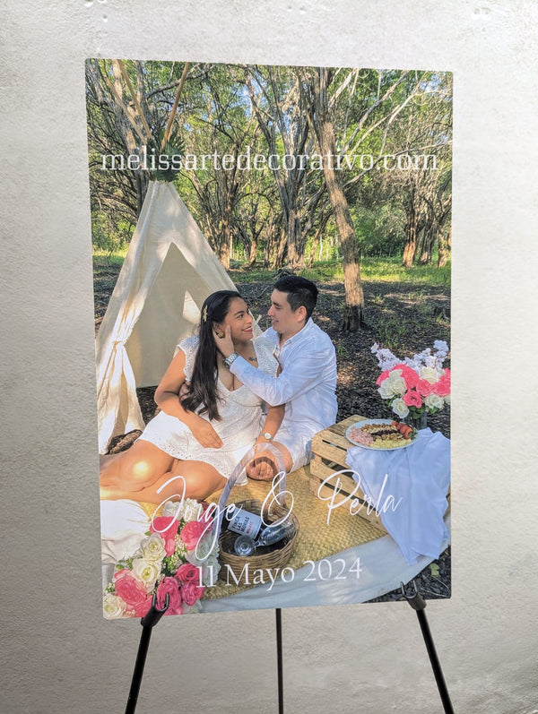 Bienvenida con Foto 60x40cm 🤩
