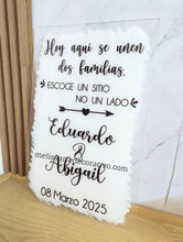Cargar imagen en el visor de la galería, Letrero Bienvenida Hoy aqu{ se unen dos familias 💖 (Base NO incluida)
