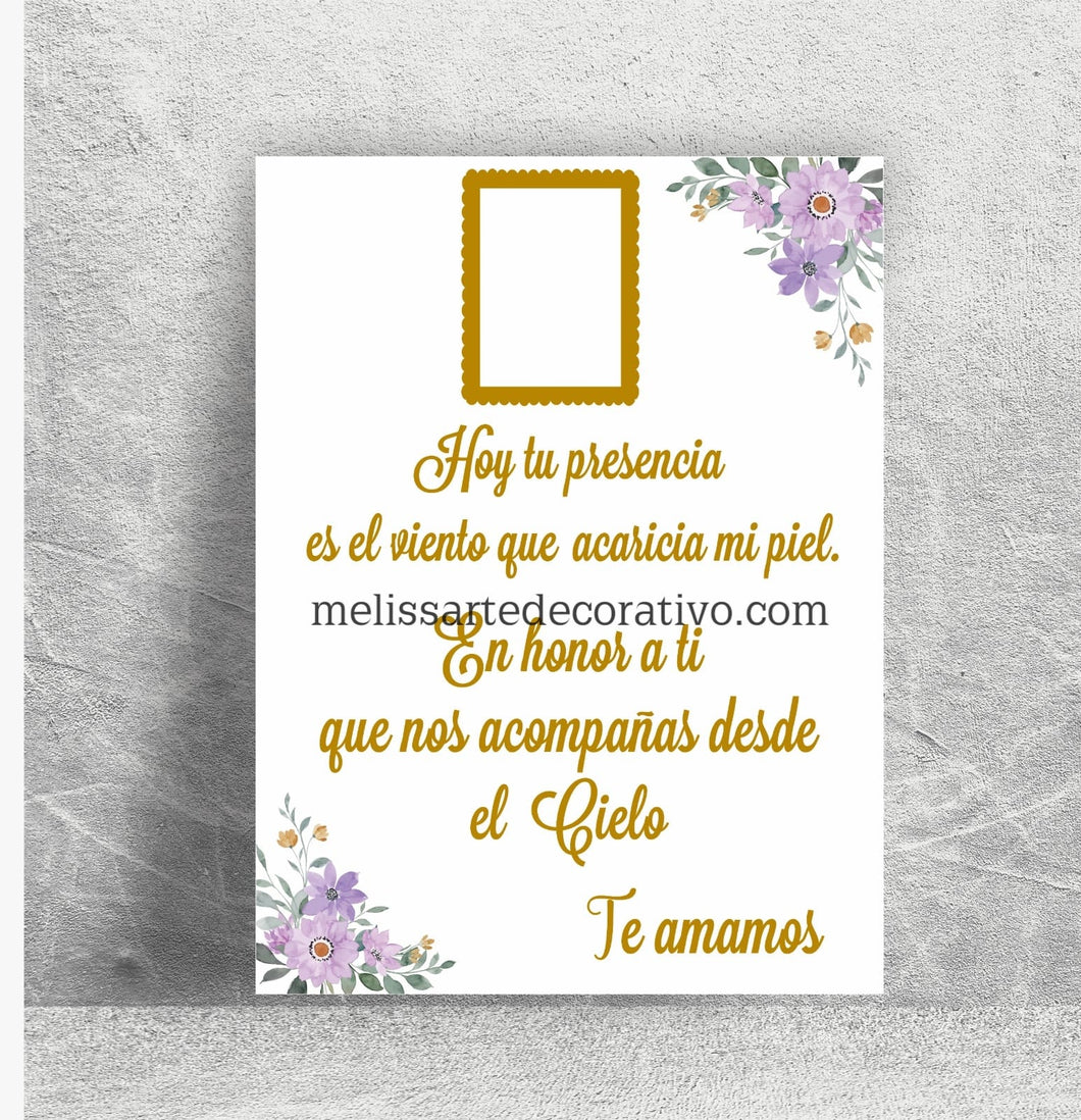 En honor / memoria 🕊️❤️ Letrero Impreso