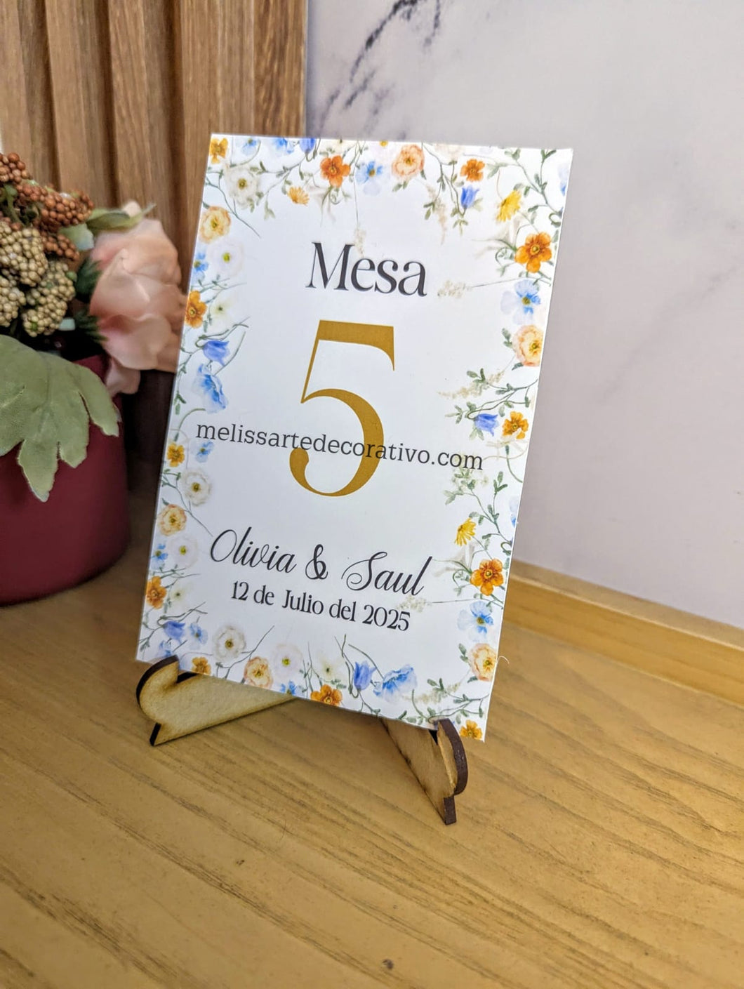 5 Piezas de Número para Mesa
