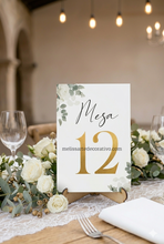 Cargar imagen en el visor de la galería, Set con 5 Números de Mesa 10x15cm
